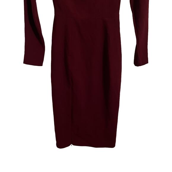 Dress The Population Maroon Sheath Midi Dress Women's Sz XXS New - Picture 3 of 6